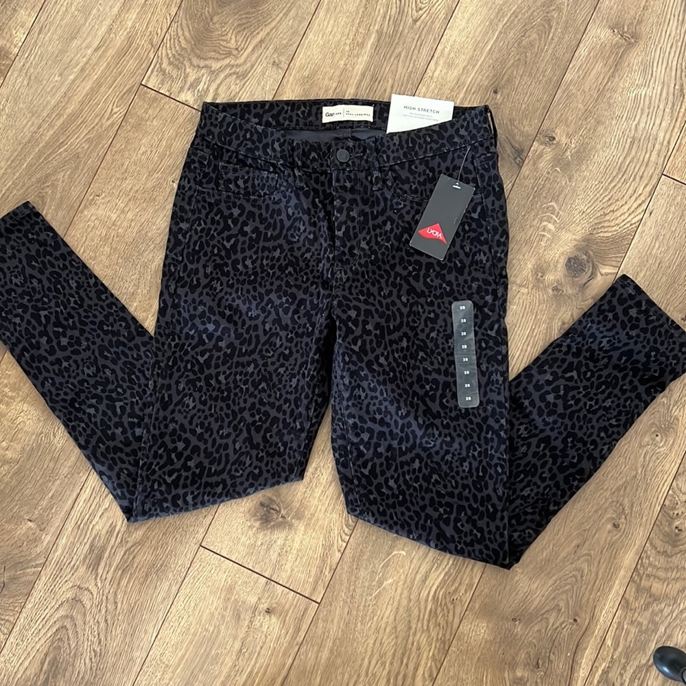 Gap animal print skinny jeans